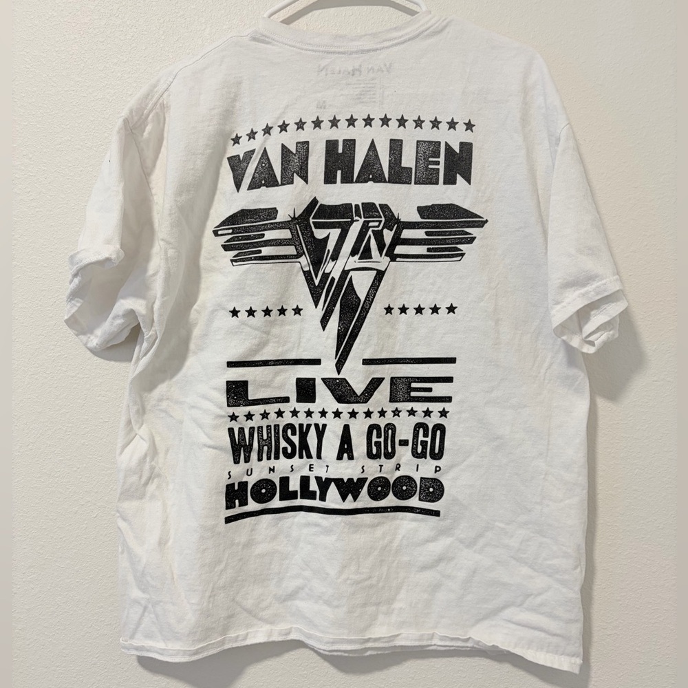 Van Halen Live Whiskey A Go-Go Hollywood Band Tee White Medium